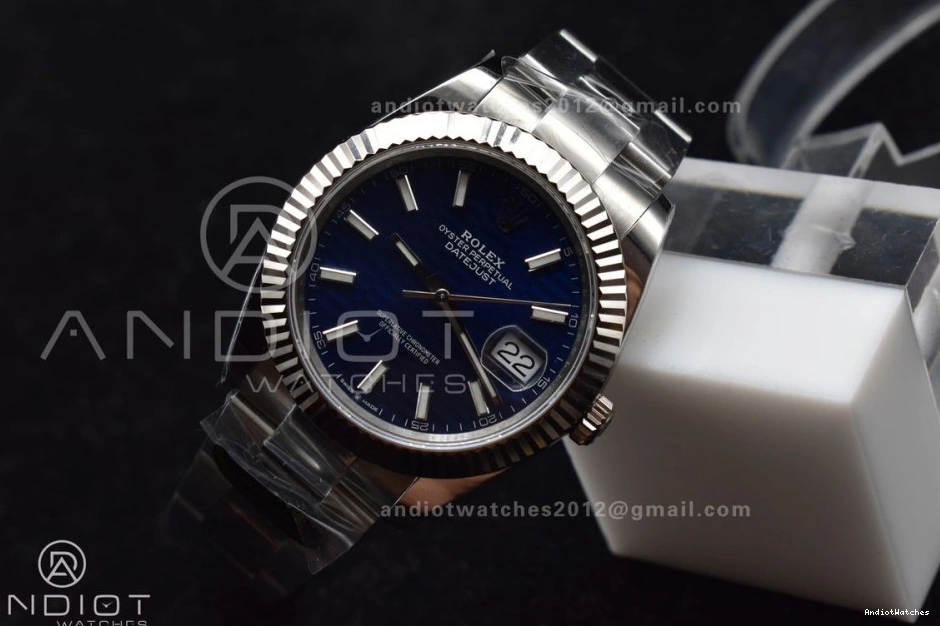 DateJust Best Oyster Edition Dial Steel Bracelet Blue Clean 904L Textured 41 On TimelessDesign 1:1 126334 637 VR 0324